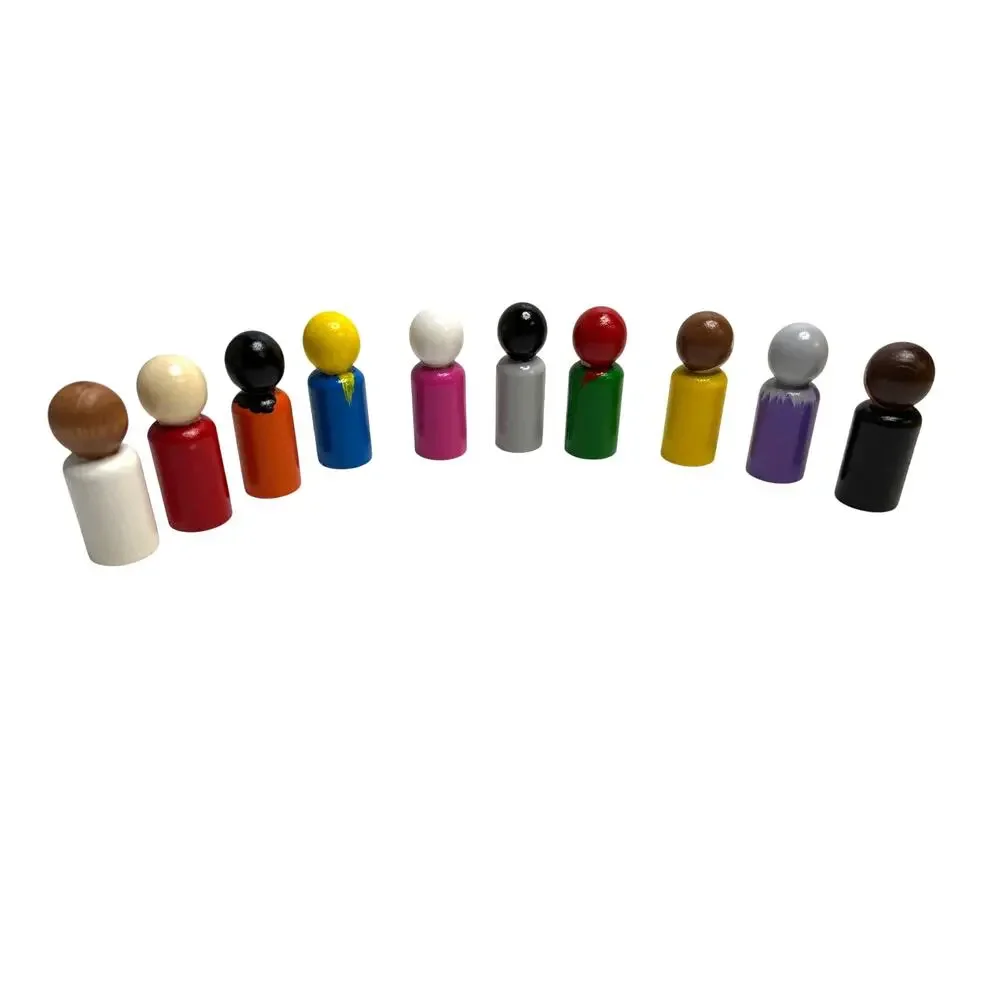 Hand Painted Peg Dolls Numbers Counting Nature Montessori Waldorf Educational